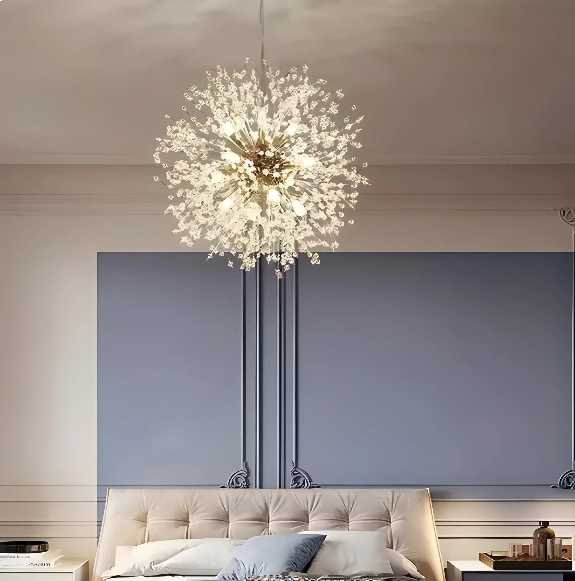 Asteria | Crystal Burst lysekrone, moderne statement pendellampe | Fervei