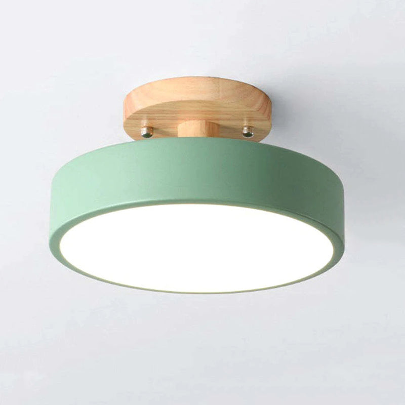Elaren LED Wood Ceiling Lamp With Dimmable Beige Shade