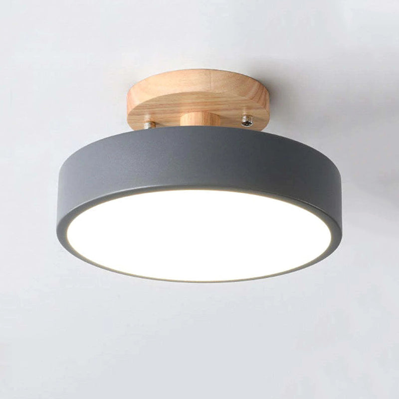 Elaren LED Wood Ceiling Lamp With Dimmable Beige Shade