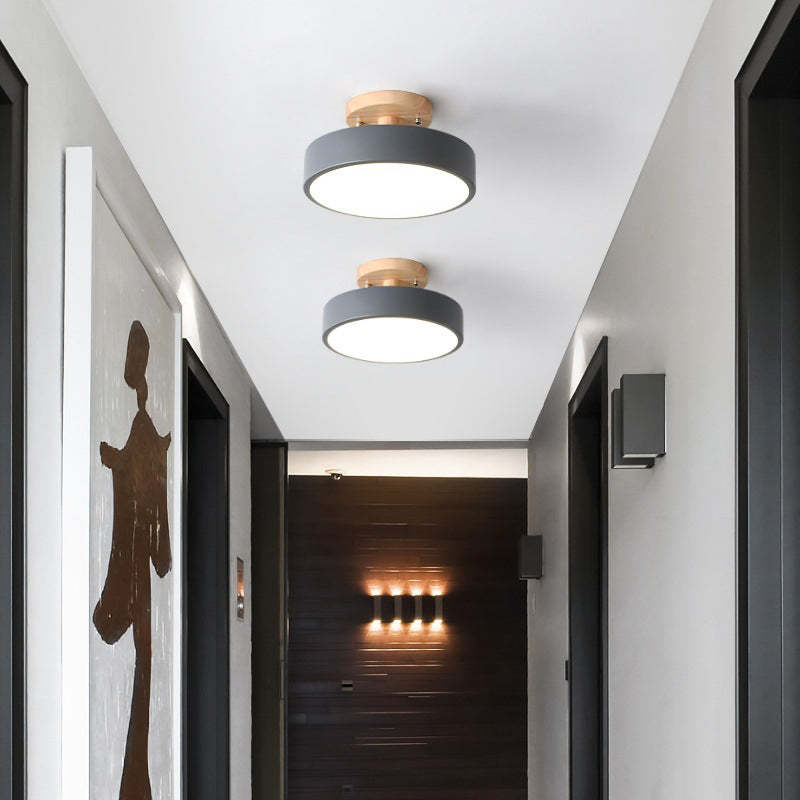 Elaren LED Wood Ceiling Lamp With Dimmable Beige Shade