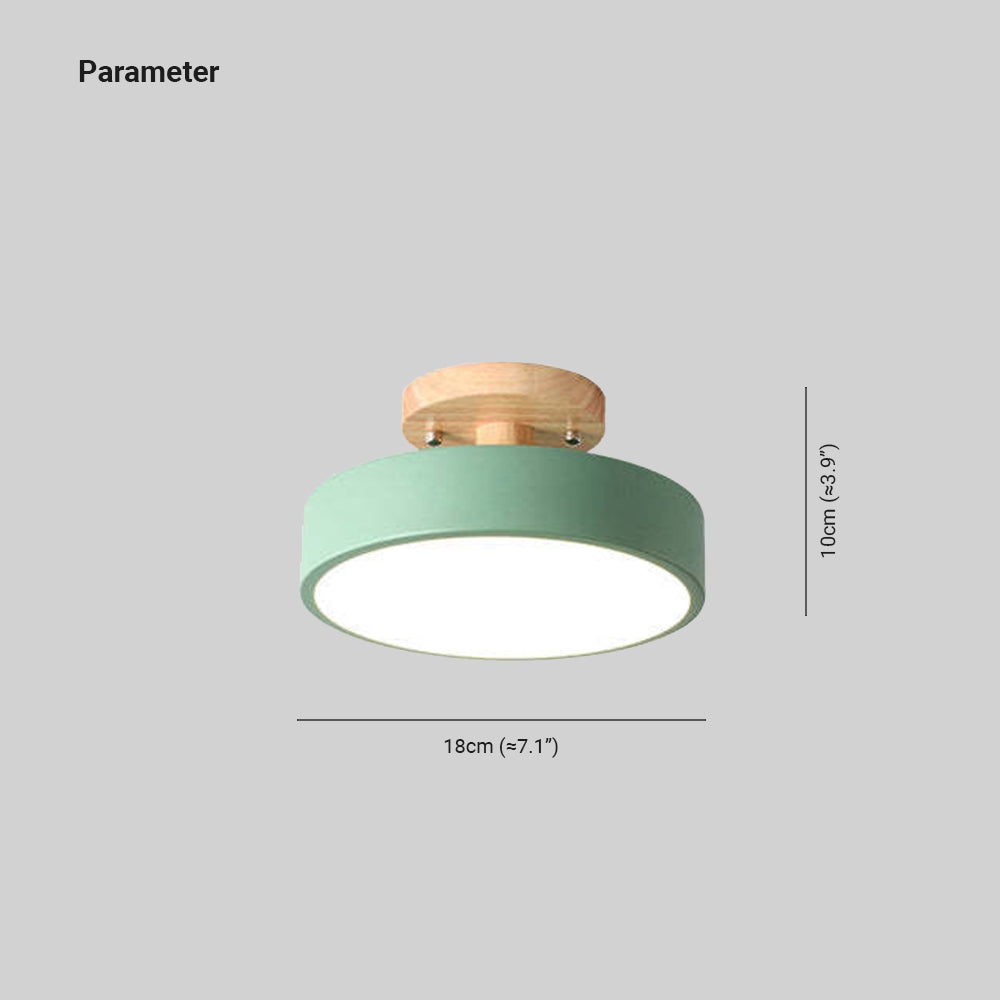 Elaren LED Wood Ceiling Lamp With Dimmable Beige Shade