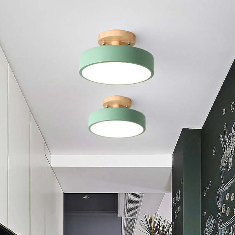 Elaren LED Wood Ceiling Lamp With Dimmable Beige Shade