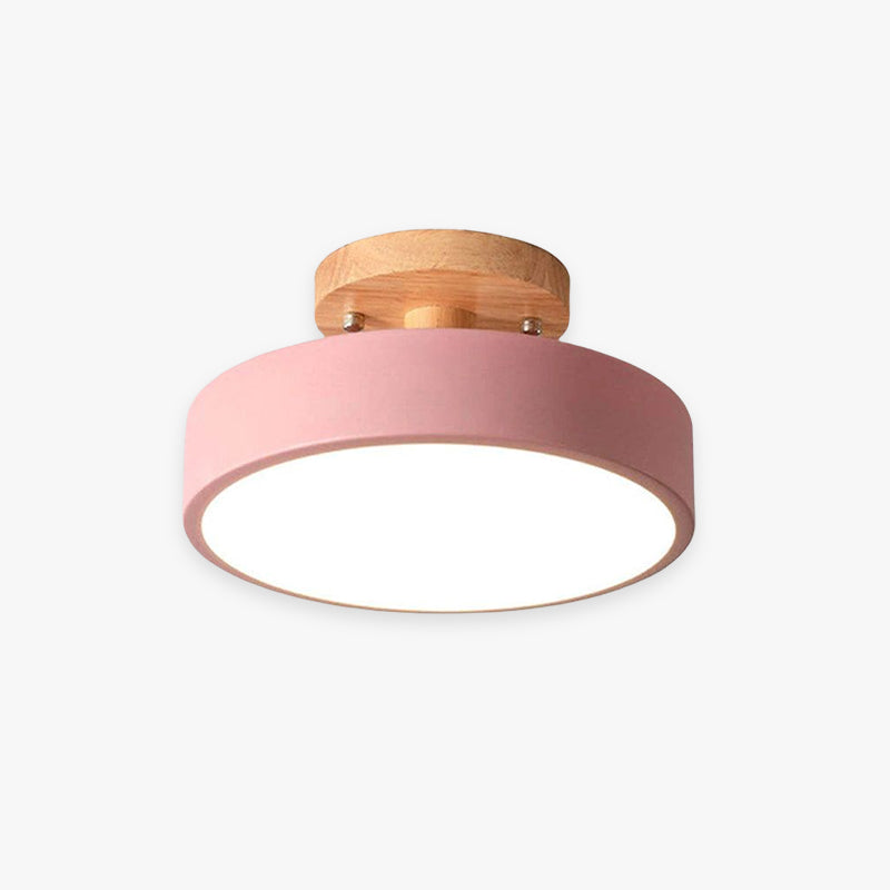 Elaren LED Wood Ceiling Lamp With Dimmable Beige Shade