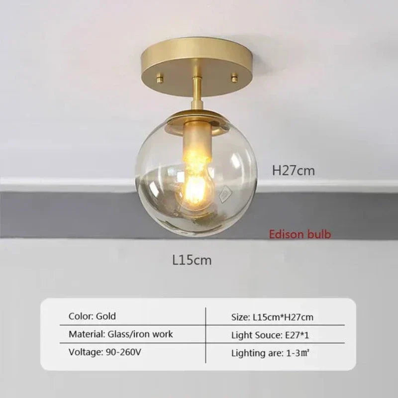 LumaSphere Glass Ball Ceiling Light for Modern Interiors