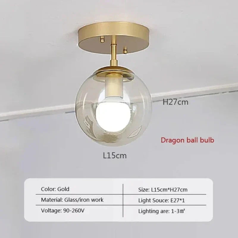 LumaSphere Glass Ball Ceiling Light for Modern Interiors