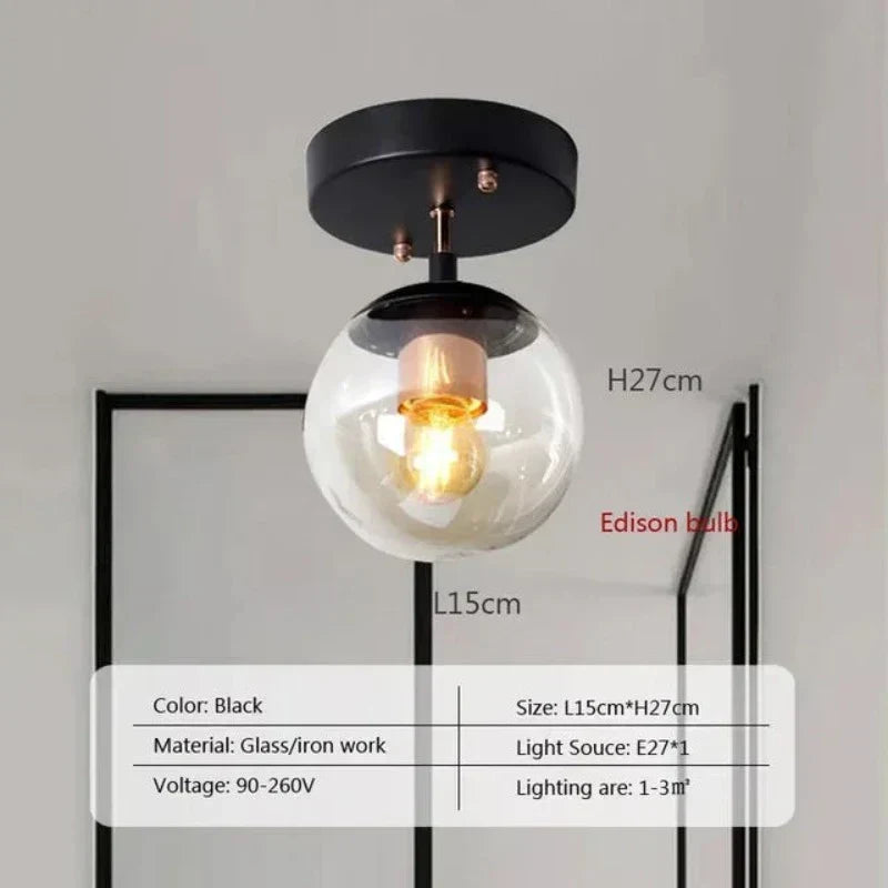 LumaSphere Glass Ball Ceiling Light for Modern Interiors