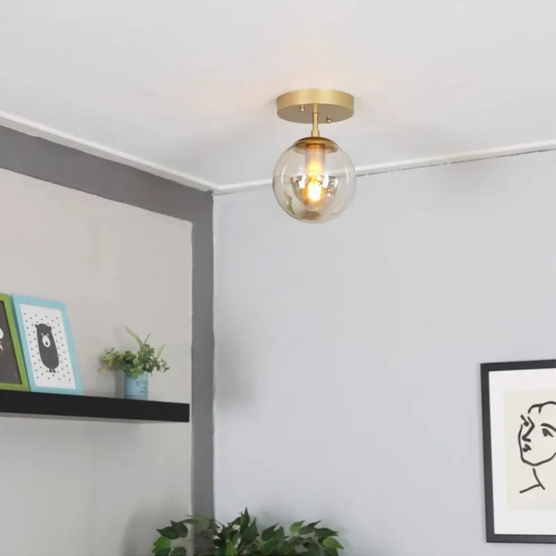 LumaSphere Glass Ball Ceiling Light for Modern Interiors