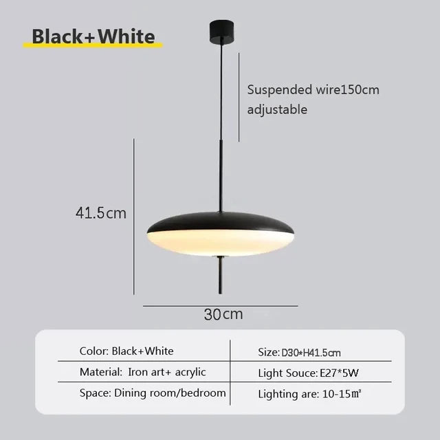 Moderní závěsné svítidlo NovaPulse s designem létajícího talíře