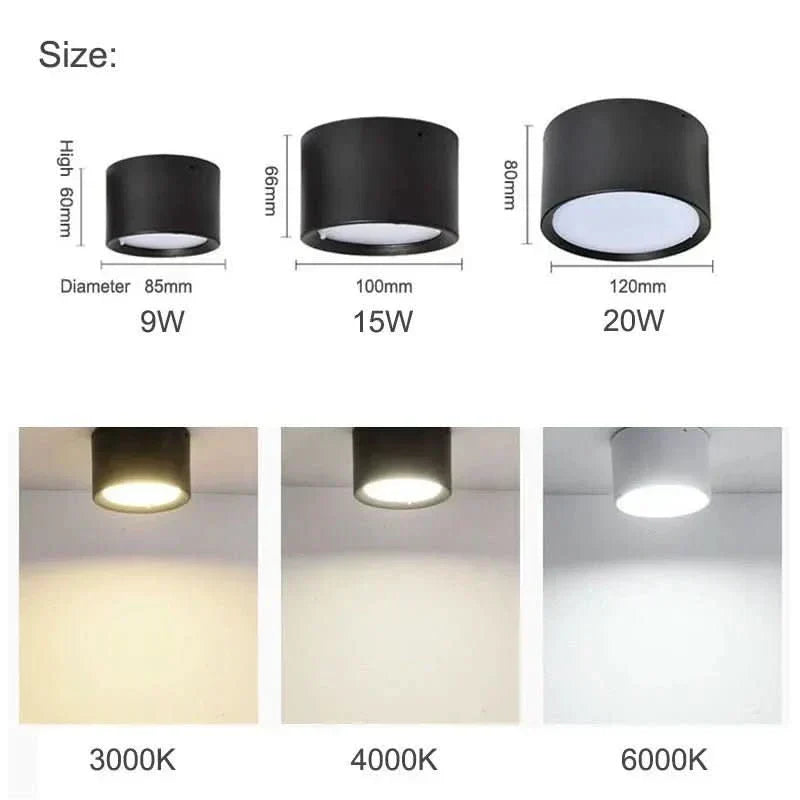 AuroraLume moderne LED-loftslampe i sort og hvid