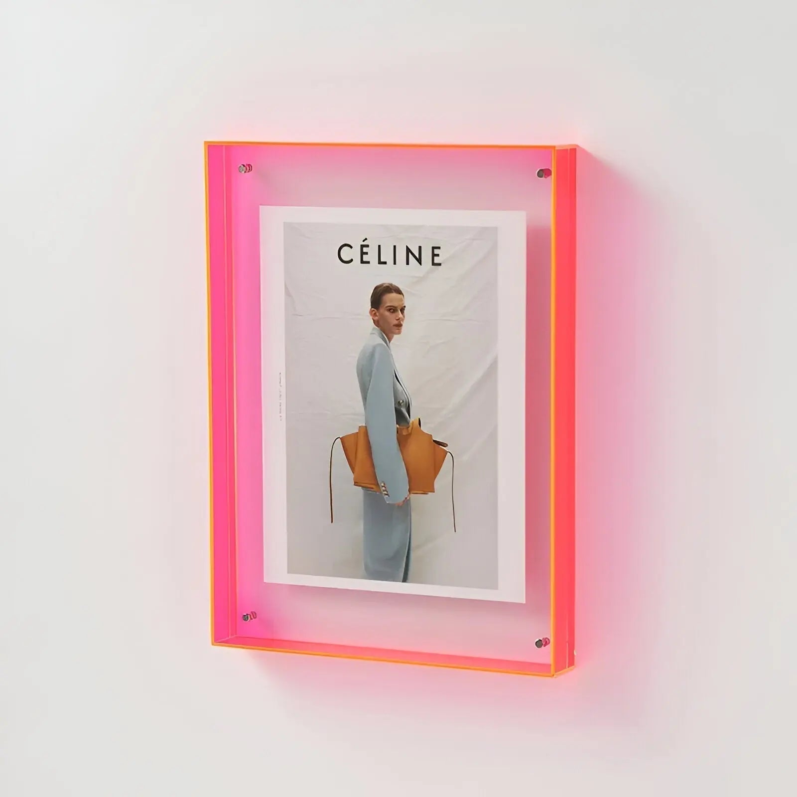 Acrylic Frame With Colored Edge For Wall Or Table Display, 10 Colors, 5 Sizes