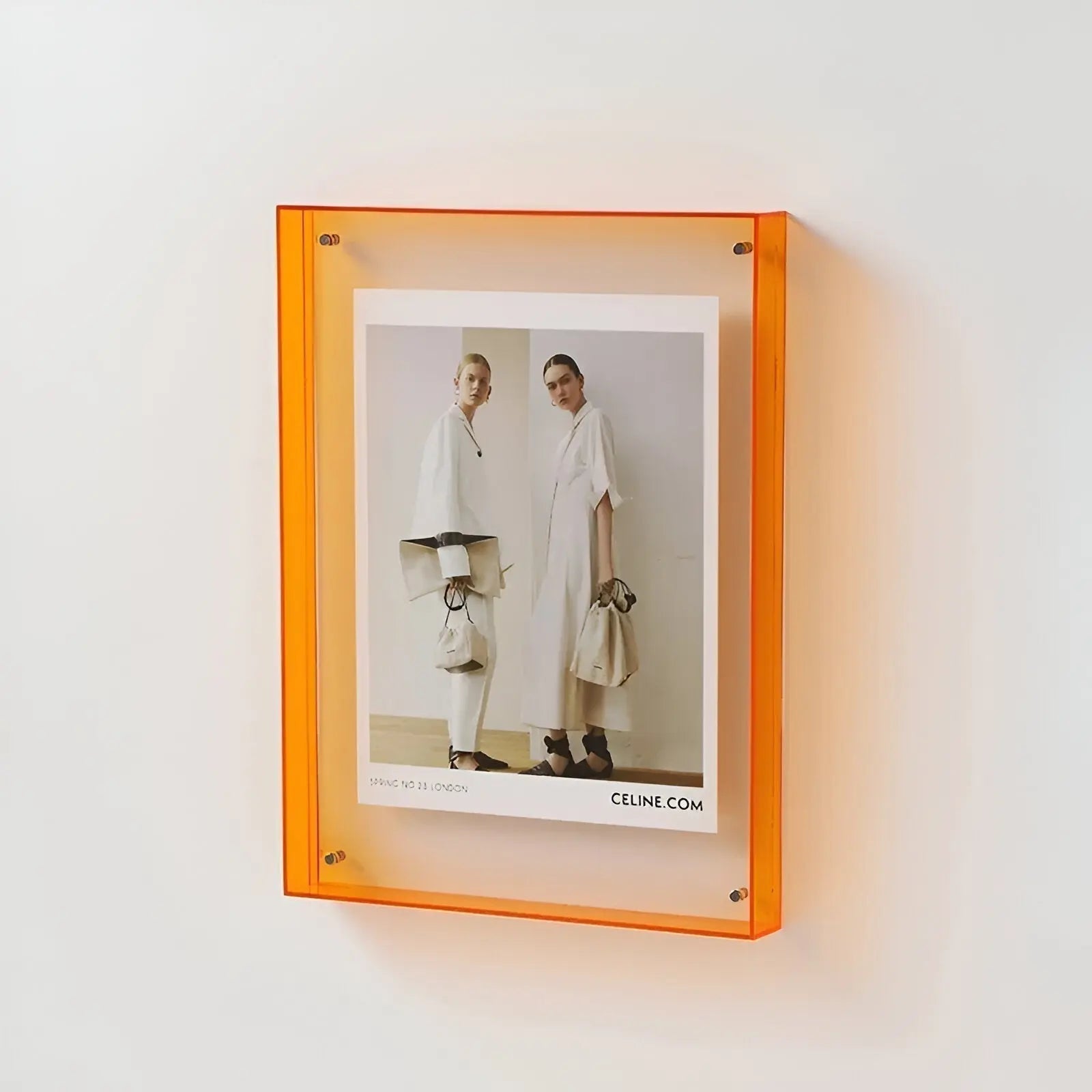 Acrylic Frame With Colored Edge For Wall Or Table Display, 10 Colors, 5 Sizes