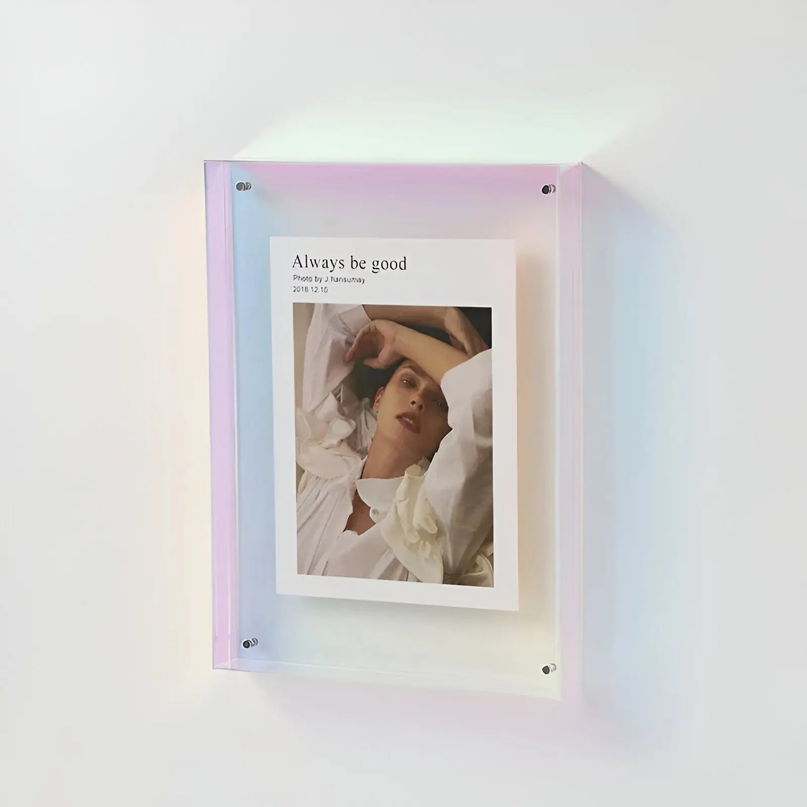 Acrylic Frame With Colored Edge For Wall Or Table Display, 10 Colors, 5 Sizes