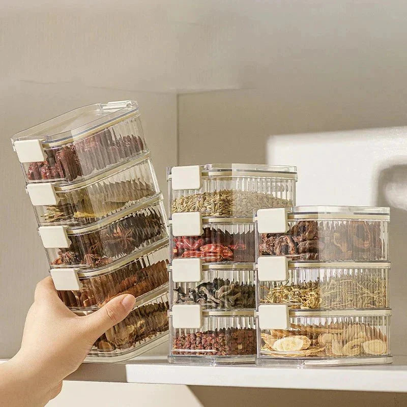 AromaGuard Stackable Spice Containers For Freshness And Kitchen Organization