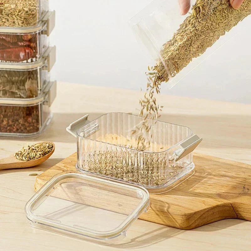 AromaGuard Stackable Spice Containers For Freshness And Kitchen Organization