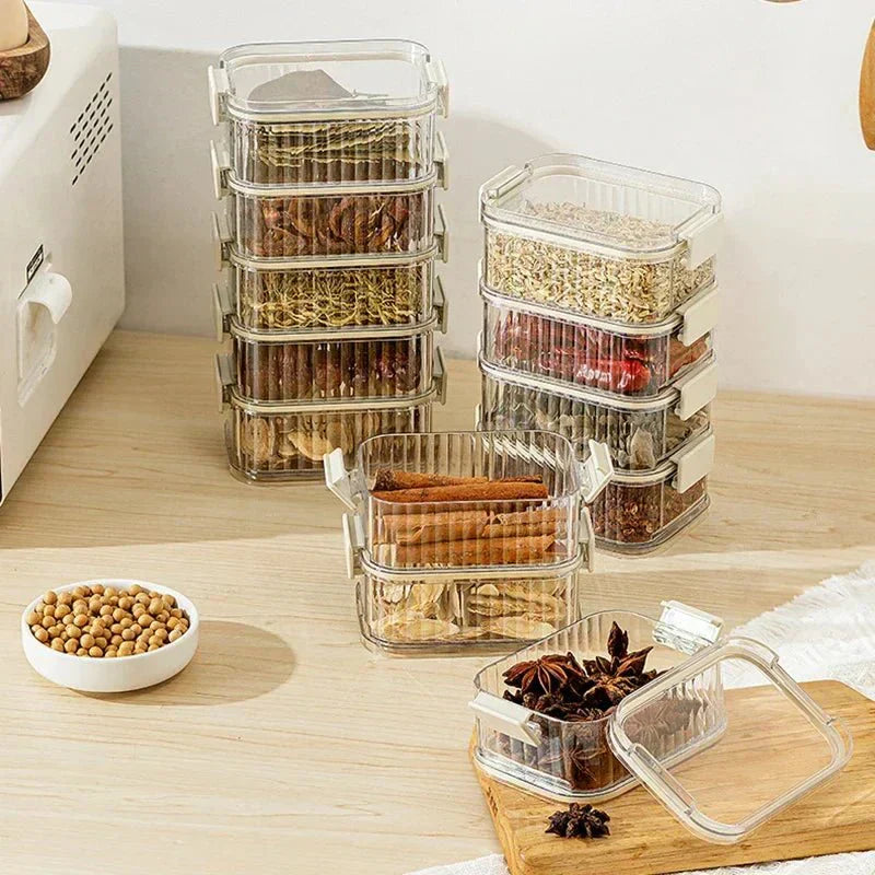 AromaGuard Stackable Spice Containers For Freshness And Kitchen Organization