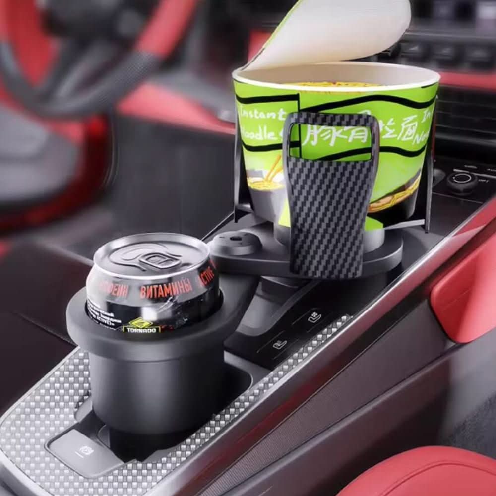 CupSpin Duo Car Cup Holder, 360 Degree Swivel for Two Drinks