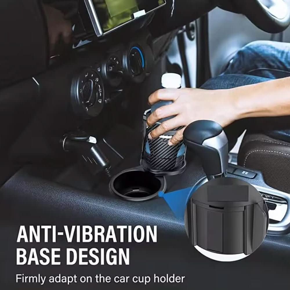 CupSpin Duo Car Cup Holder, 360 Degree Swivel for Two Drinks
