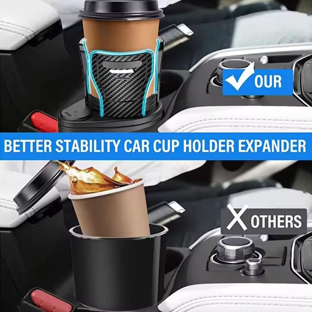 CupSpin Duo Car Cup Holder, 360 Degree Swivel for Two Drinks