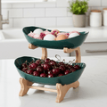 Ciotola per Frutta in Legno a Più Livelli LumenTray per Conservazione Moderna su Piano di Lavoro