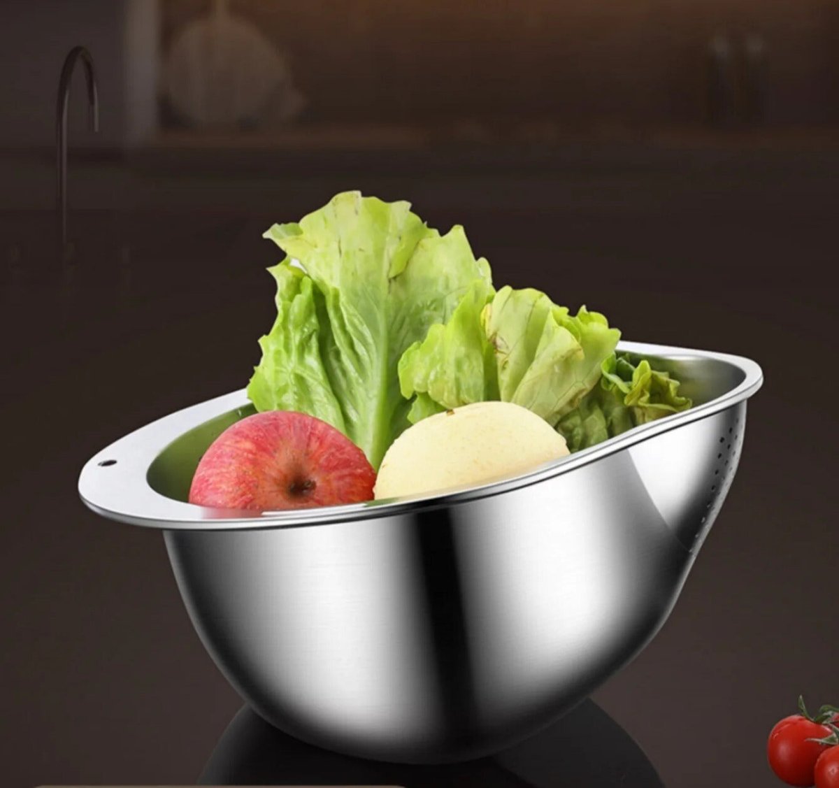 NovaPure Robust Sieve Bowl For Efficient Kitchen Prep And Drainage