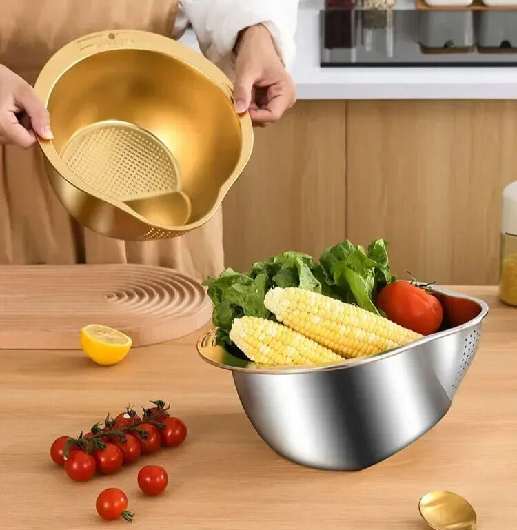 NovaPure Robust Sieve Bowl For Efficient Kitchen Prep And Drainage