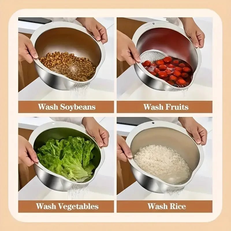 NovaPure Robust Sieve Bowl For Efficient Kitchen Prep And Drainage