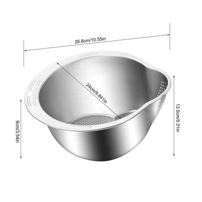 NovaPure Robust Sieve Bowl For Efficient Kitchen Prep And Drainage