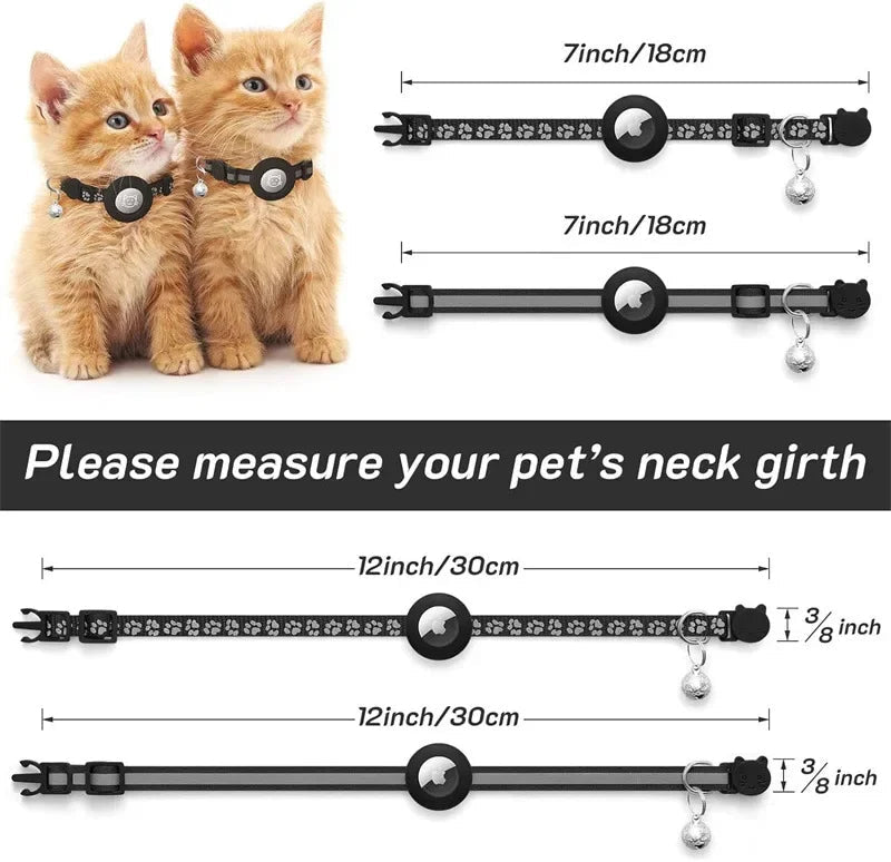 PawSafe Reflective Cat Collar With AirTag Holder And Safety Bell