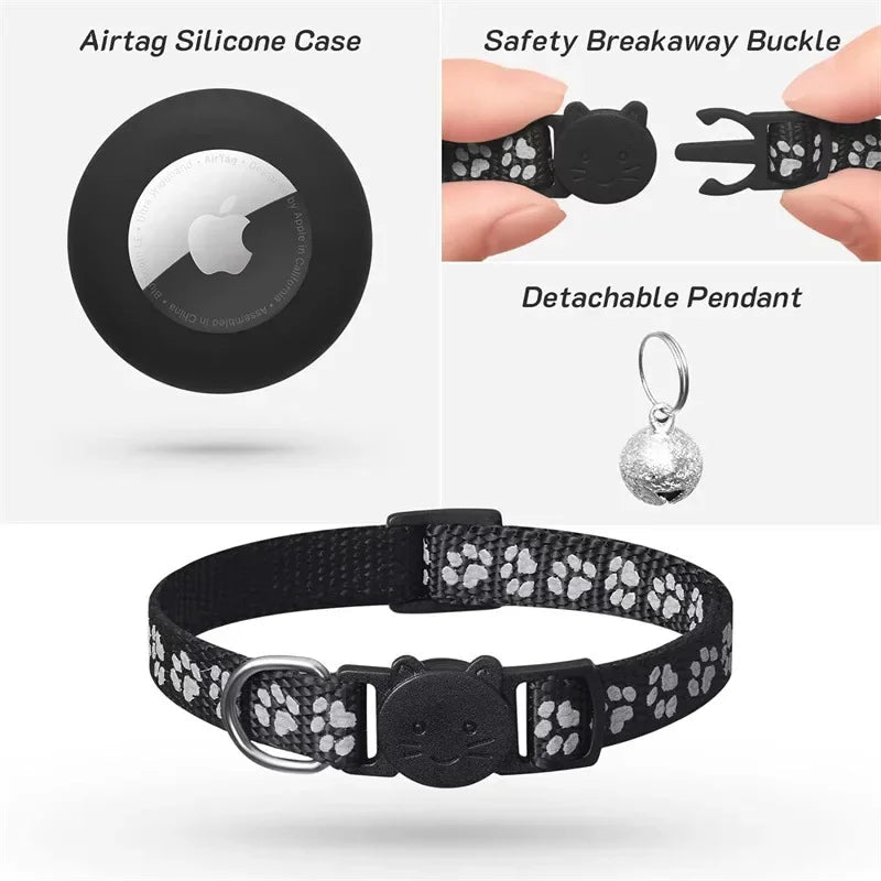 PawSafe Reflective Cat Collar With AirTag Holder And Safety Bell