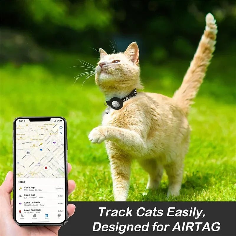 PawSafe Reflective Cat Collar With AirTag Holder And Safety Bell