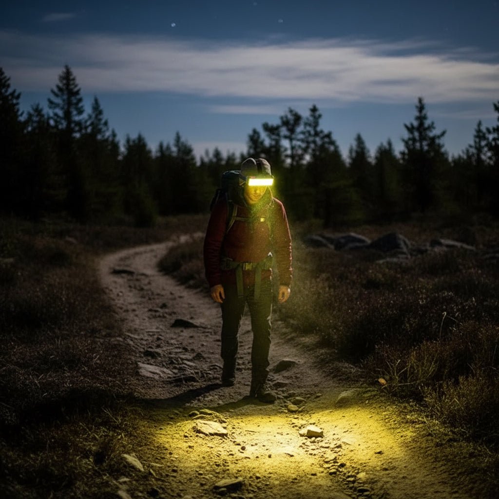 Luma Trail 3-režimová COB LED outdoorová čelovka s 40-LED reflektorem
