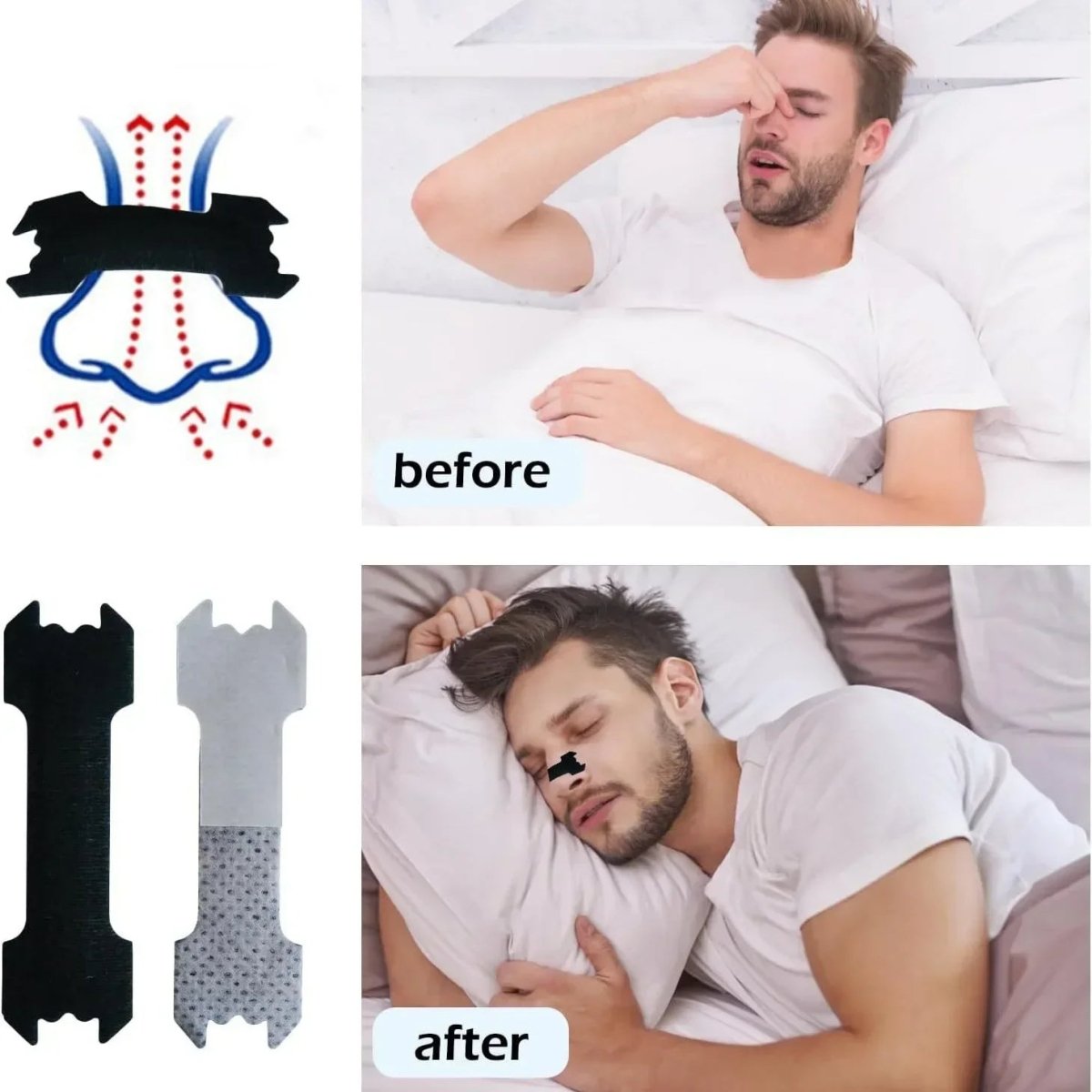 AirEase Nasal Strips for Clear Breathing and Snoring Relief