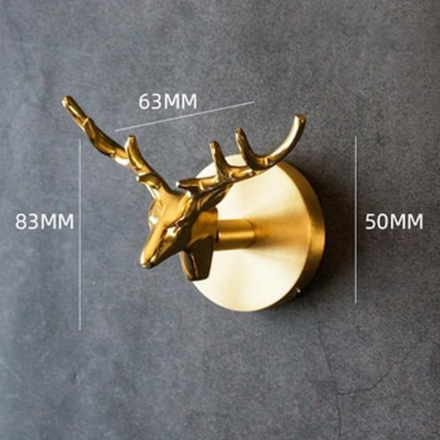 Aurora Horn Messing Dekorativ Dyr Knage Med Guld Finish