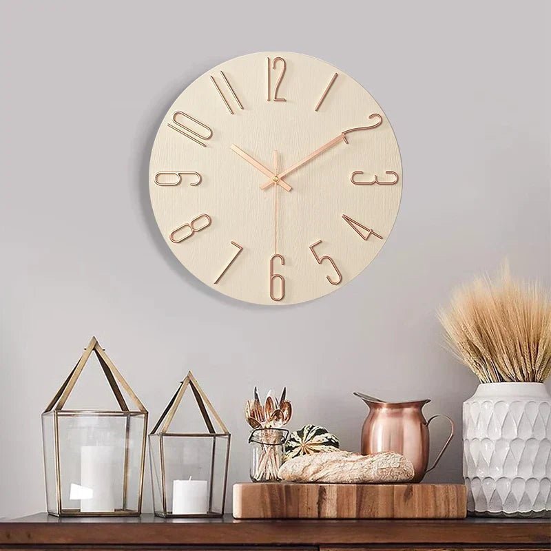 Orologio da Parete in Legno Senza Cornice QuietLine in Stile Minimalista Scandinavo