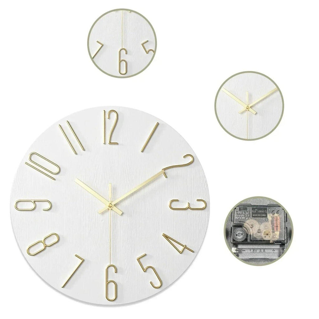 Orologio da Parete in Legno Senza Cornice QuietLine in Stile Minimalista Scandinavo