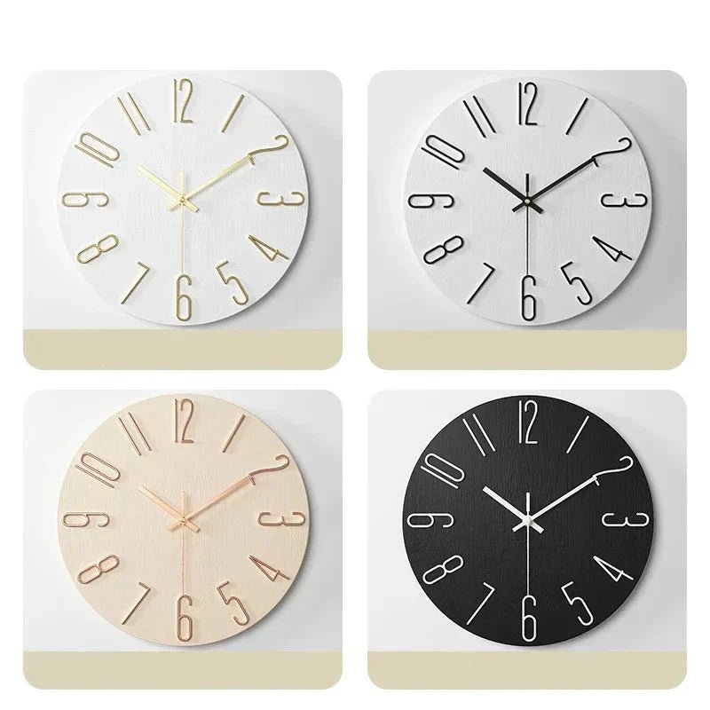Orologio da Parete in Legno Senza Cornice QuietLine in Stile Minimalista Scandinavo