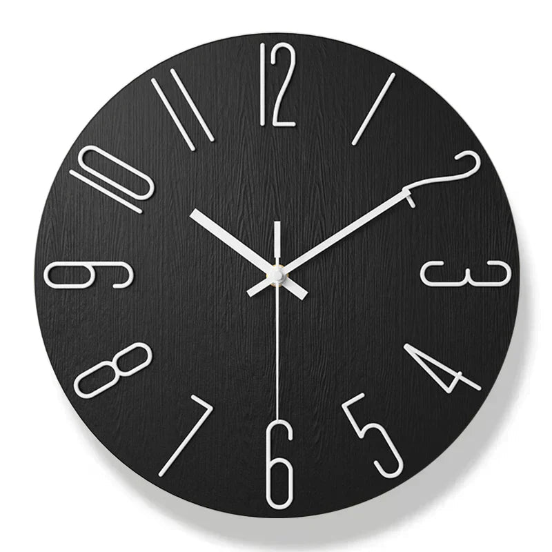 Orologio da Parete in Legno Senza Cornice QuietLine in Stile Minimalista Scandinavo