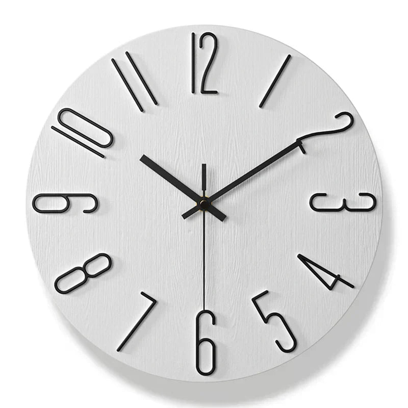 Orologio da Parete in Legno Senza Cornice QuietLine in Stile Minimalista Scandinavo