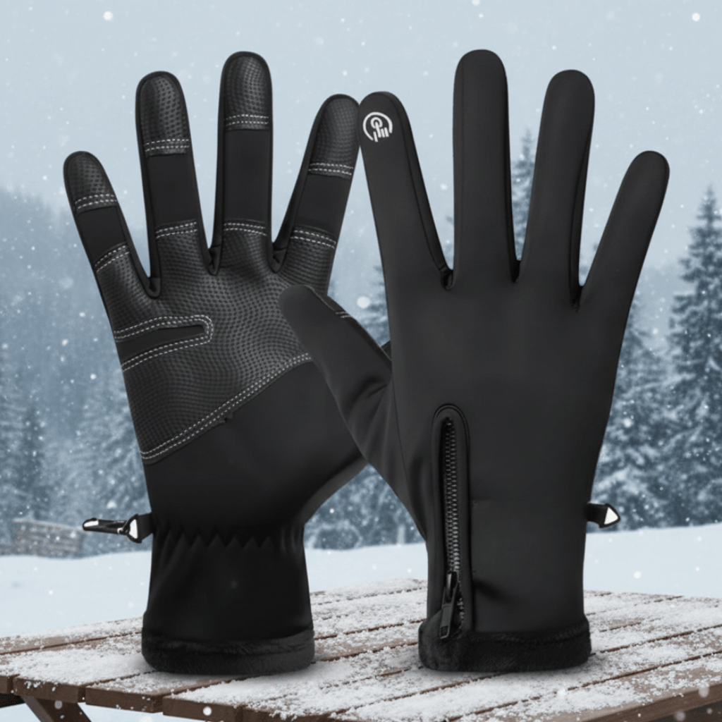 FrostGuard Ogrzewane Rękawice z Funkcją Ekranu Dotykowego, Izolowane na Śnieg, Deszcz i Wiatr