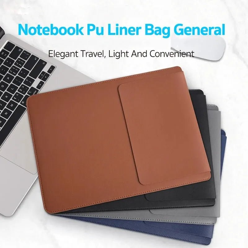 AeroGuard Elegant PU Laptop Sleeve With Plush Interior For Stylish Protection