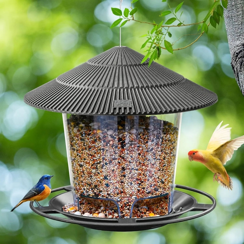 Comedero Automático para Pájaros AviaryFlow con Dispensador de Nueces de Múltiples Orificios
