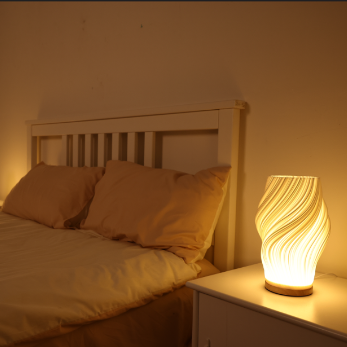 LumaWave Glow Dimmable Wavy LED Table Lamp for Home