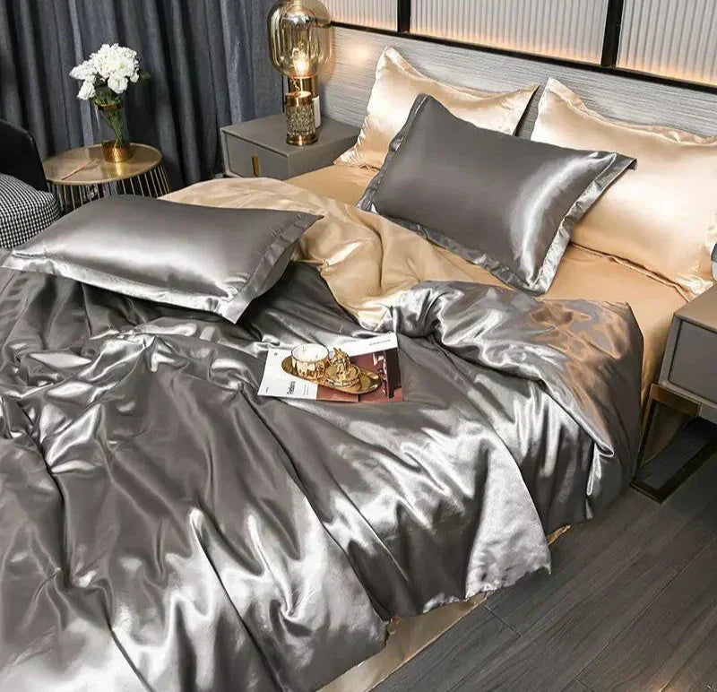 Lunara Satin Dynebetræk Fra Elegant Luksus Sengetøjsserie