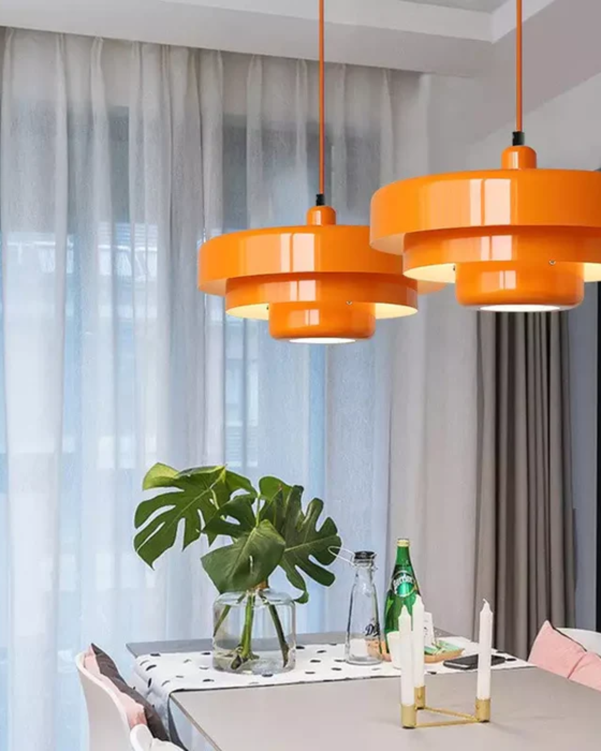 Marinelle Retro Orange Pendant Light With Bold Modern Twist