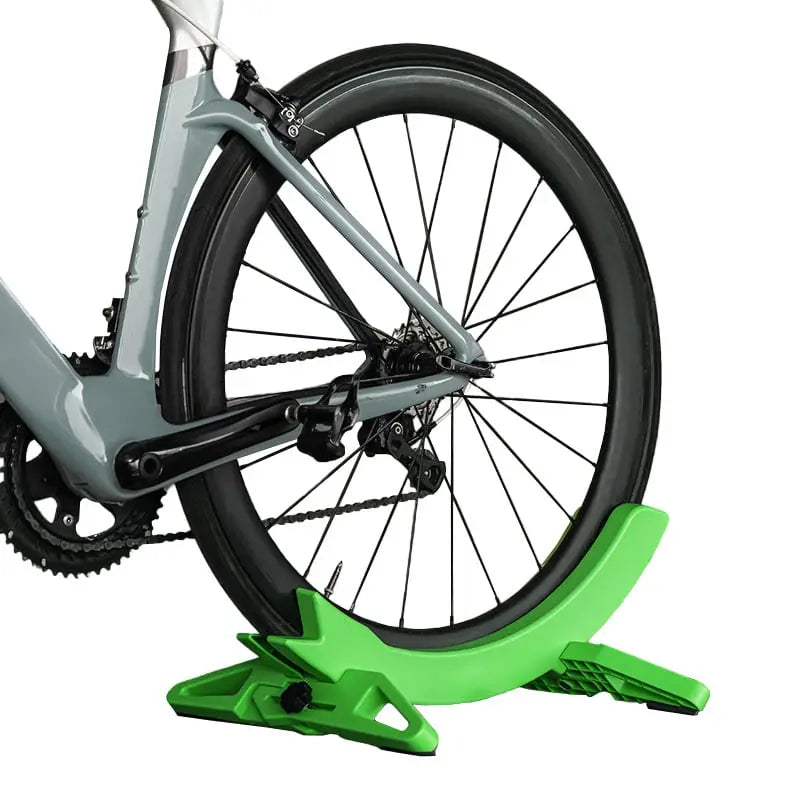Suporte de Bicicleta em Plástico ABS para Estacionamento Interior, Compatível com Pneus de 30-80 mm, Preto e Verde