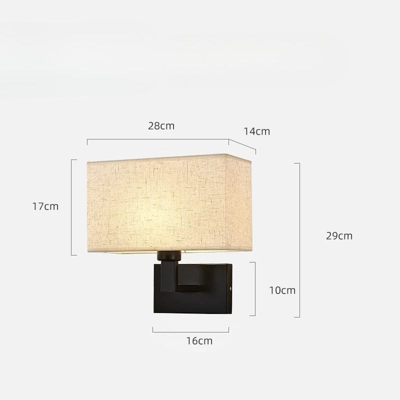 LumaNova Modern Wall Mount Bedside Lamp And Fabric Shade