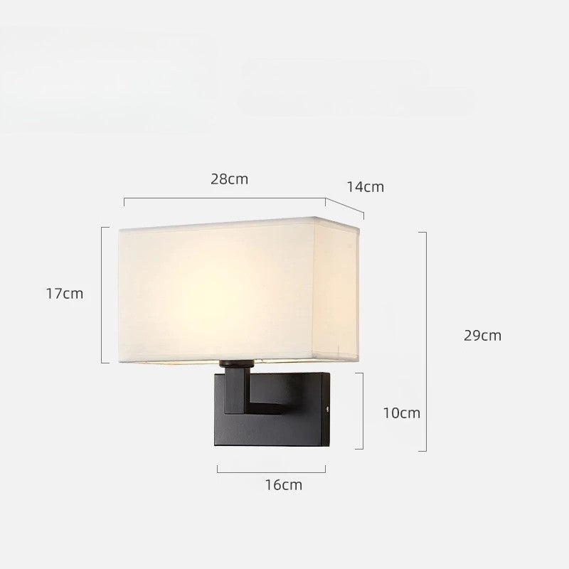 LumaNova Modern Wall Mount Bedside Lamp And Fabric Shade