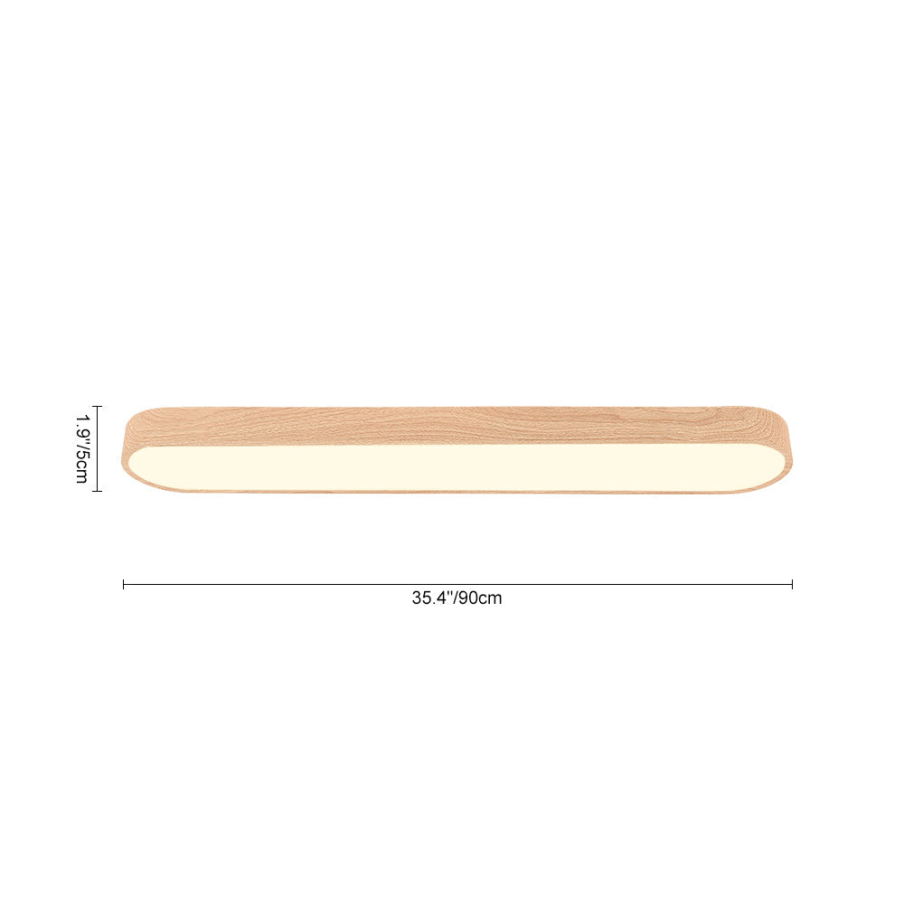 Nordic Glow Oval LED Ceiling Mount With Wood Accent Fixture