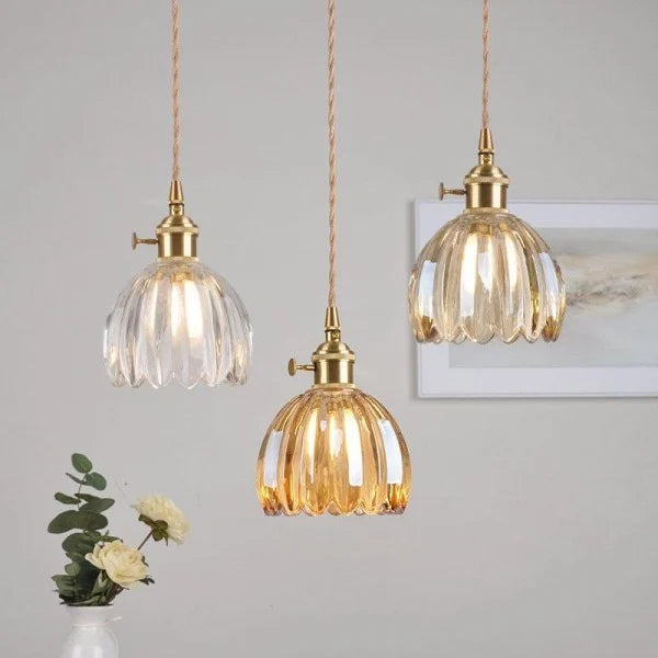 LumaFlora Vintage Glass Pendant Lights for Warm Home Glow