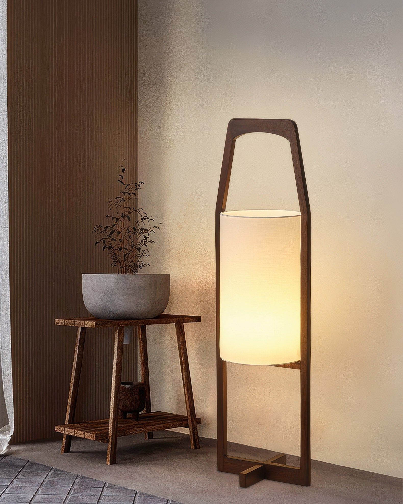 Zen Inspired Retro Japanese Wood Floor Lamp For Modern Living Rooms